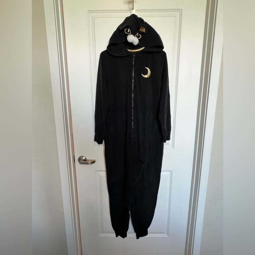 Xhilaration Women’s Black Cat Pajama Onesie